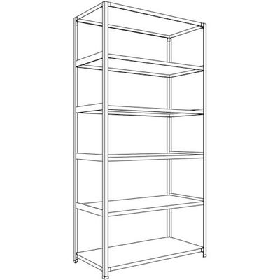 日本ファイリング NF 軽量開放棚 中棚ボルトレスタイプW1200D600H2400F6 LA84L-16 1台 135-7091（直送品）