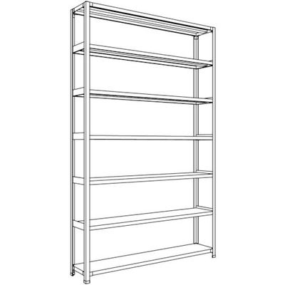 日本ファイリング NF 軽量開放棚 中棚ボルトレスタイプW1500D300H2400F7 LA85K-17 1台 136-3390（直送品）