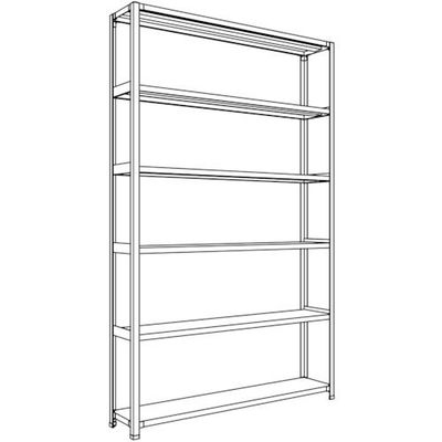 日本ファイリング NF 軽量開放棚 中棚ボルトレスタイプW1500D300H2400F6 LA85K-16 1台 135-7060（直送品）