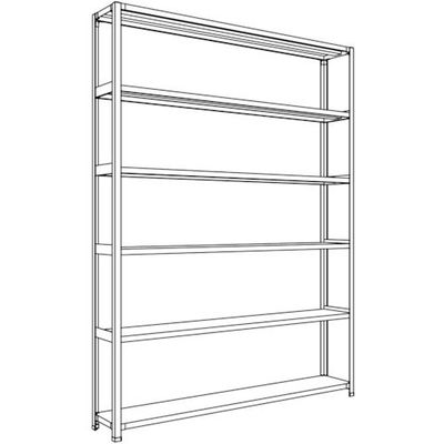 日本ファイリング NF 軽量開放棚 中棚ボルトレスタイプW1800D300H2400F6 LA86K-16 1台 135-3924（直送品）