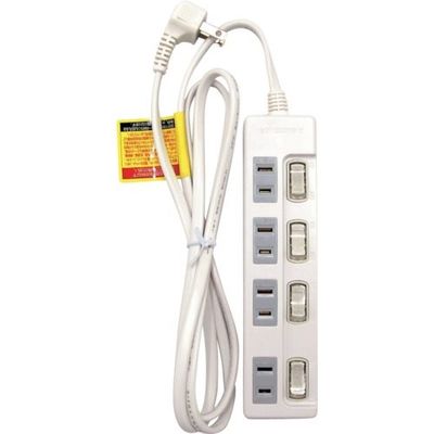 星光商事 スターライト 4個口個別スイッチ付きタップ1.5m SK-4SED15W 1セット(25個) 414-2711（直送品）