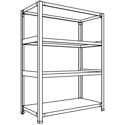 日本ファイリング NF 軽量開放棚 中棚ボルトレスタイプW900D450H1200F4 LA43S-14 1台 136-0207（直送品）