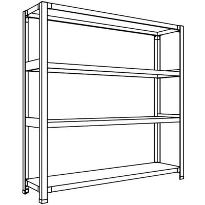 日本ファイリング NF 軽量開放棚 中棚ボルトレスタイプW1200D300H1200F4 LA44K-14 1台 136-1812（直送品）