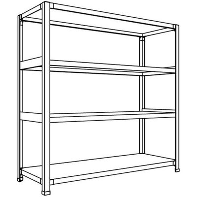日本ファイリング NF 軽量開放棚 中棚ボルトレスタイプW1200D450H1200F4 LA44S-14 1台 135-8698（直送品）