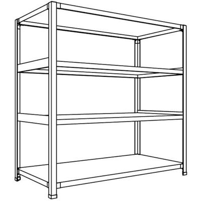 日本ファイリング NF 軽量開放棚 中棚ボルトレスタイプW1200D600H1200F4 LA44L-14 1台 135-5523（直送品）