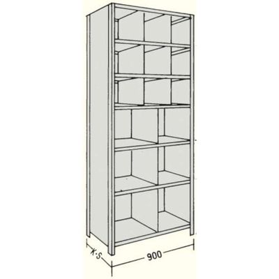 日本ファイリング NF 縦仕切付軽量物品棚W900D450H2400F7 LA83S-37 1台 135-7069（直送品）