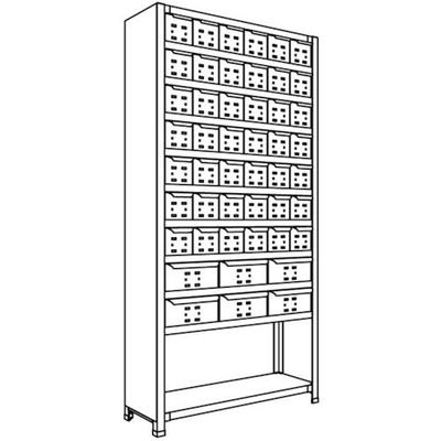 日本ファイリング NF 引出し付軽量物品棚W900D300H1800F11 LA63K-711 1台 136-1849（直送品）