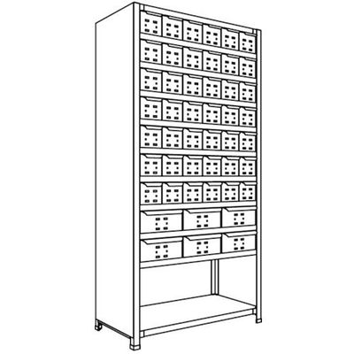 日本ファイリング NF 引出し付軽量物品棚W900D450H1800F11 LA63S-711 1台 136-3402（直送品）
