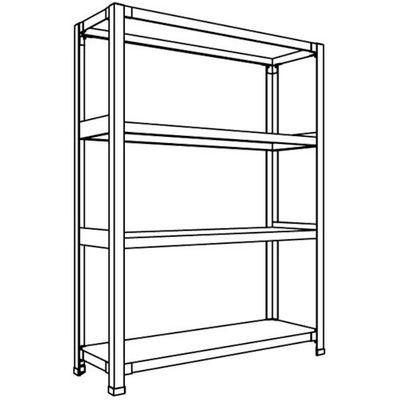 日本ファイリング NF 軽量開放棚 中棚ボルトレスタイプW1500D300H1200F5 LA45K-15 1台 135-3929（直送品）