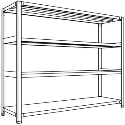 日本ファイリング NF 軽量開放棚 中棚ボルトレスタイプW1500D450H1200F4 LA45S-14 1台 135-3947（直送品）