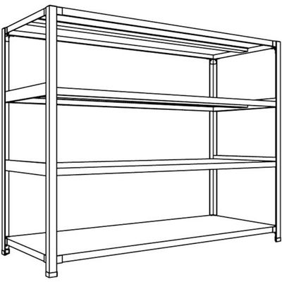 日本ファイリング NF 軽量開放棚 中棚ボルトレスタイプW1500D600H1200F4 LA45L-14 1台 135-3902（直送品）