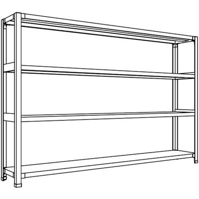日本ファイリング NF 軽量開放棚 中棚ボルトレスタイプW1800D300H1200F4 LA46K-14 1台 136-3364（直送品）