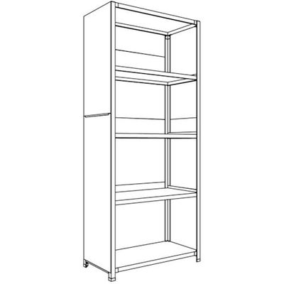 日本ファイリング NF 背板・側板付軽量物品棚W900D450H2100F5 LA73S-25 1台 135-8707（直送品）