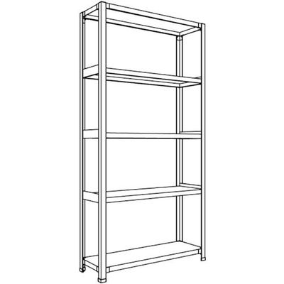 日本ファイリング NF 軽量開放棚 中棚ボルトレスタイプW900D300H1800F5 LA63K-15 1台 135-3908（直送品）
