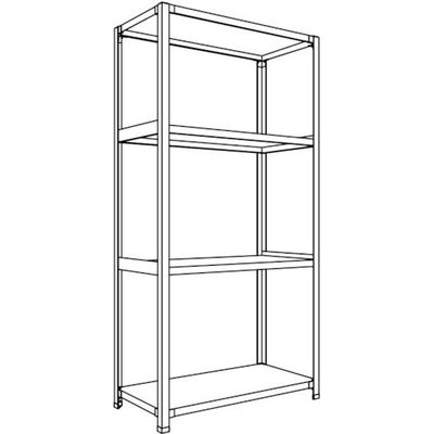 日本ファイリング NF 軽量開放棚 中棚ボルトレスタイプW900D450H1800F4 LA63S-14 1台 135-7101（直送品）