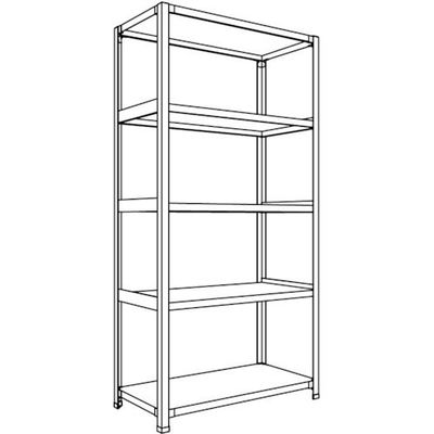 日本ファイリング NF 軽量開放棚 中棚ボルトレスタイプW900D450H1800F5 LA63S-15 1台 135-8662（直送品）