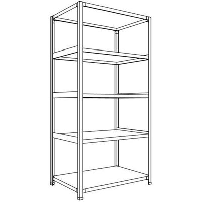 日本ファイリング NF 軽量開放棚 中棚ボルトレスタイプW900D600H1800F5 LA63L-15 1台 136-3415（直送品）