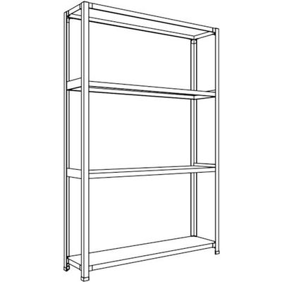 日本ファイリング NF 軽量開放棚 中棚ボルトレスタイプW1200D300H1800F4 LA64K-14 1台 135-5482（直送品）