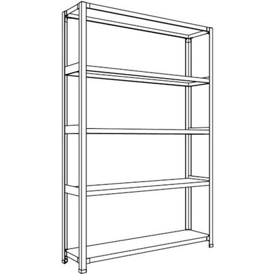 日本ファイリング NF 軽量開放棚 中棚ボルトレスタイプW1200D300H1800F5 LA64K-15 1台 136-3389（直送品）