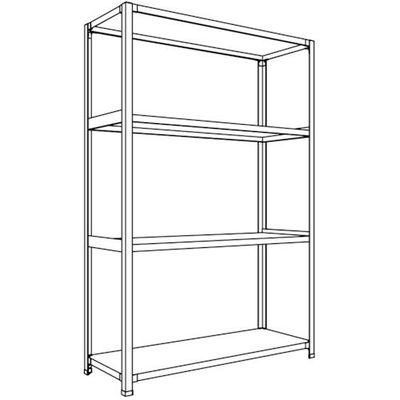 日本ファイリング NF 軽量開放棚 中棚ボルトレスタイプW1200D450H1800F4 LA64S-14 1台 135-7048（直送品）