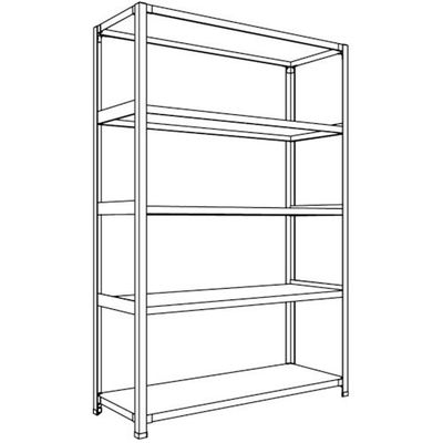 日本ファイリング NF 軽量開放棚 中棚ボルトレスタイプW1200D450H1800F5 LA64S-15 1台 136-1837（直送品）