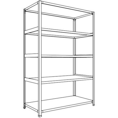 日本ファイリング NF 軽量開放棚 中棚ボルトレスタイプW1200D600H1800F5 LA64L-15 1台 136-1861（直送品）