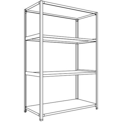日本ファイリング NF 軽量開放棚 中棚ボルトレスタイプW1200D600H1800F4 LA64L-14 1台 135-5451（直送品）