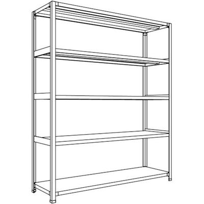 日本ファイリング NF 軽量開放棚 中棚ボルトレスタイプW1500D450H1800F5 LA65S-15 1台 136-0268（直送品）