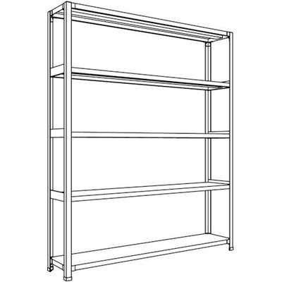 日本ファイリング NF 軽量開放棚 中棚ボルトレスタイプW1500D300H1800F5 LA65K-15 1台 135-5484（直送品）