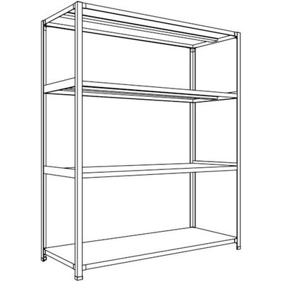 日本ファイリング NF 軽量開放棚 中棚ボルトレスタイプW1500D600H1800F4 LA65L-14 1台 136-0205（直送品）