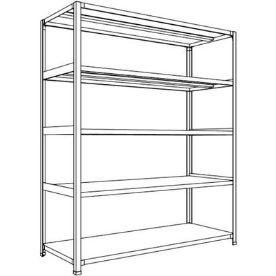 日本ファイリング NF 軽量開放棚 中棚ボルトレスタイプW1500D600H1800F5 LA65L-15 1台 135-8608（直送品）