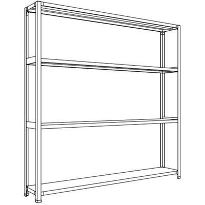 日本ファイリング NF 軽量開放棚 中棚ボルトレスタイプW1800D300H1800F4 LA66K-14 1台 136-1787（直送品）