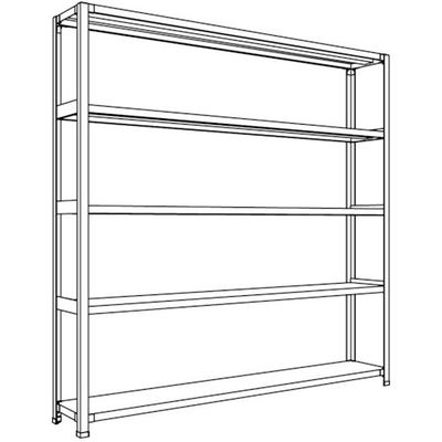 日本ファイリング NF 軽量開放棚 中棚ボルトレスタイプW1800D300H1800F5 LA66K-15 1台 136-3398（直送品）