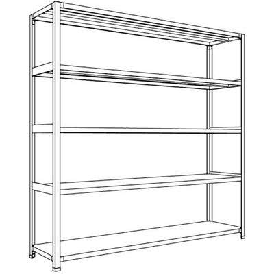 日本ファイリング NF 軽量開放棚 中棚ボルトレスタイプW1800D450H1800F5 LA66S-15 1台 136-0196（直送品）