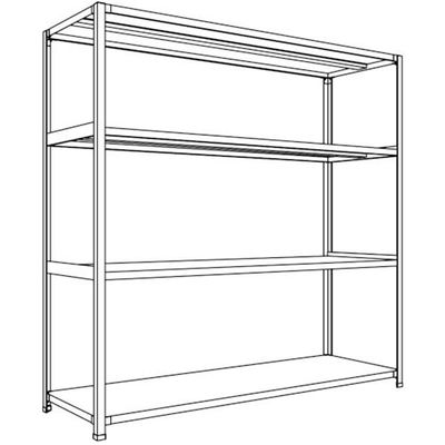 日本ファイリング NF 軽量開放棚 中棚ボルトレスタイプW1800D600H1800F4 LA66L-14 1台 136-3393（直送品）