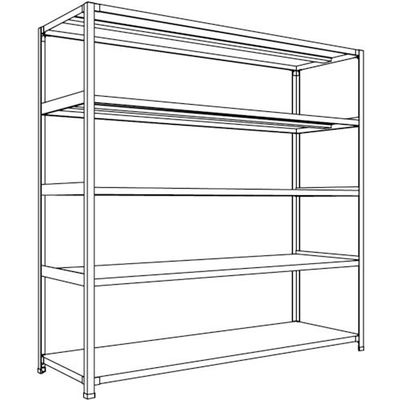 日本ファイリング NF 軽量開放棚 中棚ボルトレスタイプW1800D600H1800F5 LA66L-15 1台 136-3345（直送品）