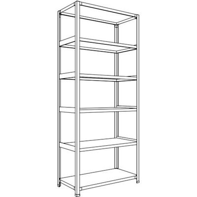 日本ファイリング NF 軽量開放棚 中棚ボルトレスタイプW900D450H2100F6 LA73S-16 1台 135-7129（直送品）