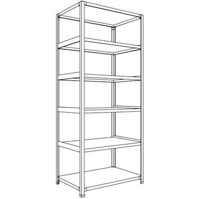 日本ファイリング NF 軽量開放棚 中棚ボルトレスタイプW900D600H2100F6 LA73L-16 1台 135-3932（直送品）