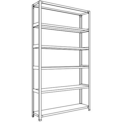 日本ファイリング NF 軽量開放棚 中棚ボルトレスタイプW1200D300H2100F6 LA74K-16 1台 135-5467（直送品）