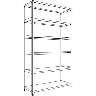 日本ファイリング NF 軽量開放棚 中棚ボルトレスタイプW1200D450H2100F6 LA74S-16 1台 135-8709（直送品）