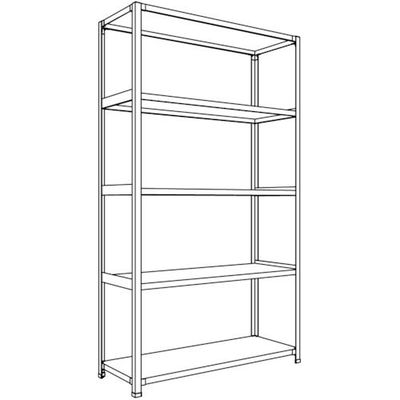 日本ファイリング NF 軽量開放棚 中棚ボルトレスタイプW1200D450H2100F5 LA74S-15 1台 136-1794（直送品）