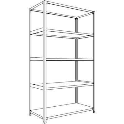 日本ファイリング NF 軽量開放棚 中棚ボルトレスタイプW1200D600H2100F5 LA74L-15 1台 136-1807（直送品）