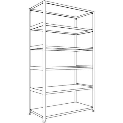 日本ファイリング NF 軽量開放棚 中棚ボルトレスタイプW1200D600H2100F6 LA74L-16 1台 136-0278（直送品）