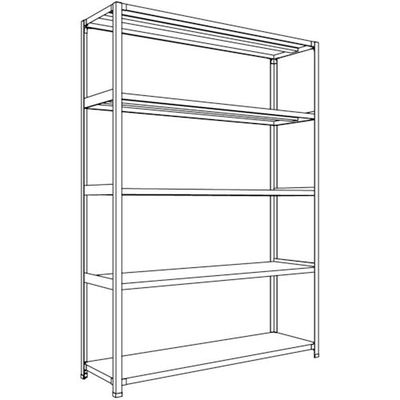 日本ファイリング NF 軽量開放棚 中棚ボルトレスタイプW1500D450H2100F5 LA75S-15 1台 135-7123（直送品）