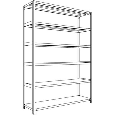 日本ファイリング NF 軽量開放棚 中棚ボルトレスタイプW1500D450H2100F6 LA75S-16 1台 136-1791（直送品）