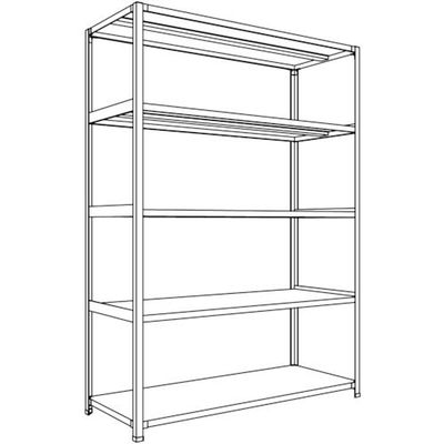 日本ファイリング NF 軽量開放棚 中棚ボルトレスタイプW1500D600H2100F5 LA75L-15 1台 135-7062（直送品）