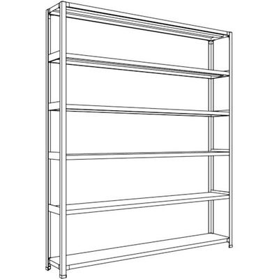 日本ファイリング NF 軽量開放棚 中棚ボルトレスタイプW1800D300H2100F6 LA76K-16 1台 136-3445（直送品）