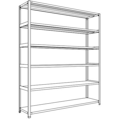 日本ファイリング NF 軽量開放棚 中棚ボルトレスタイプW1800D450H2100F6 LA76S-16 1台 135-3881（直送品）