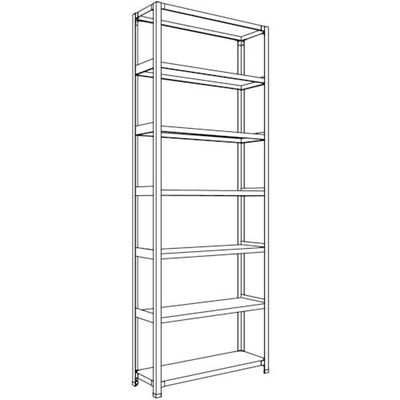 日本ファイリング NF 軽量開放棚 中棚ボルトレスタイプW900D300H2400F7 LA83K17 1台 135-8692（直送品）