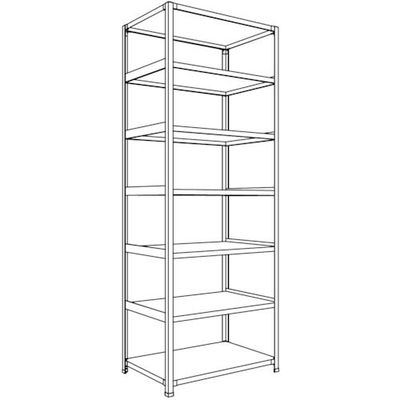 日本ファイリング NF 軽量開放棚 中棚ボルトレスタイプW900D600H2400F7 LA83L-17 1台 135-3946（直送品）